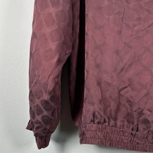 Vintage FUDA International Y2K Quilted 100% Silk Burgundy Bomber Jacket Size M - Picture 10 of 10